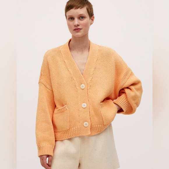 Babaa Sweaters - Babaa cardigan no 22 in cantaloupe cotton